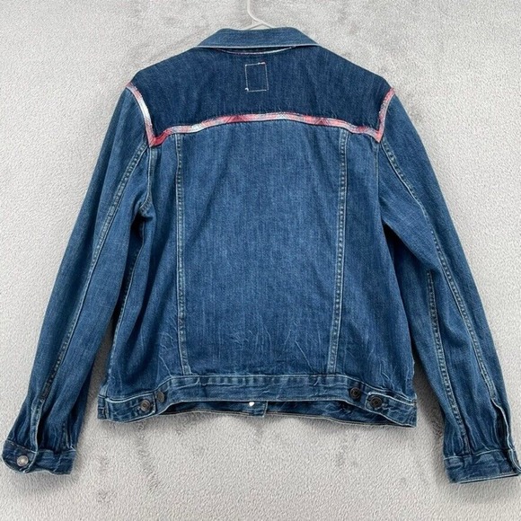 Gap x Pendleton Jacket Women XL Blue Denim Jean Icon Plaid Trim Heritage Western - Picture 6 of 16